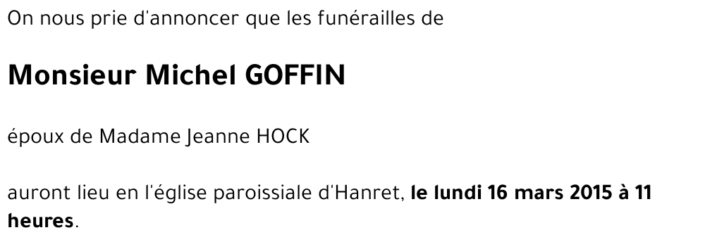 Michel GOFFIN