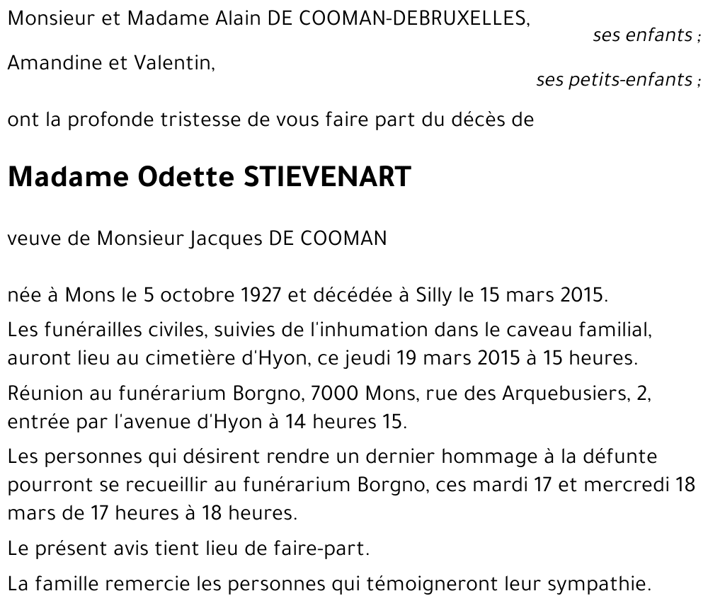 Odette STIEVENART