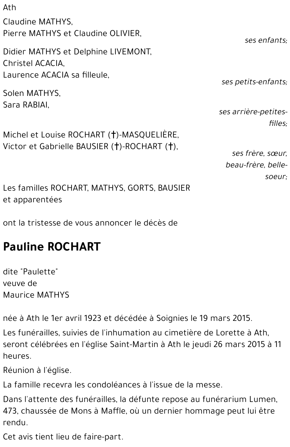 Pauline ROCHART