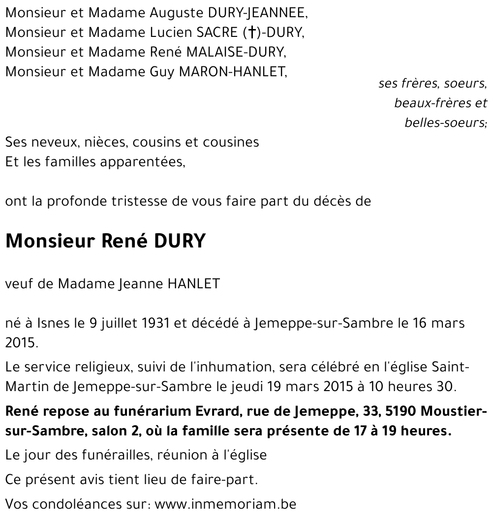 René DURY