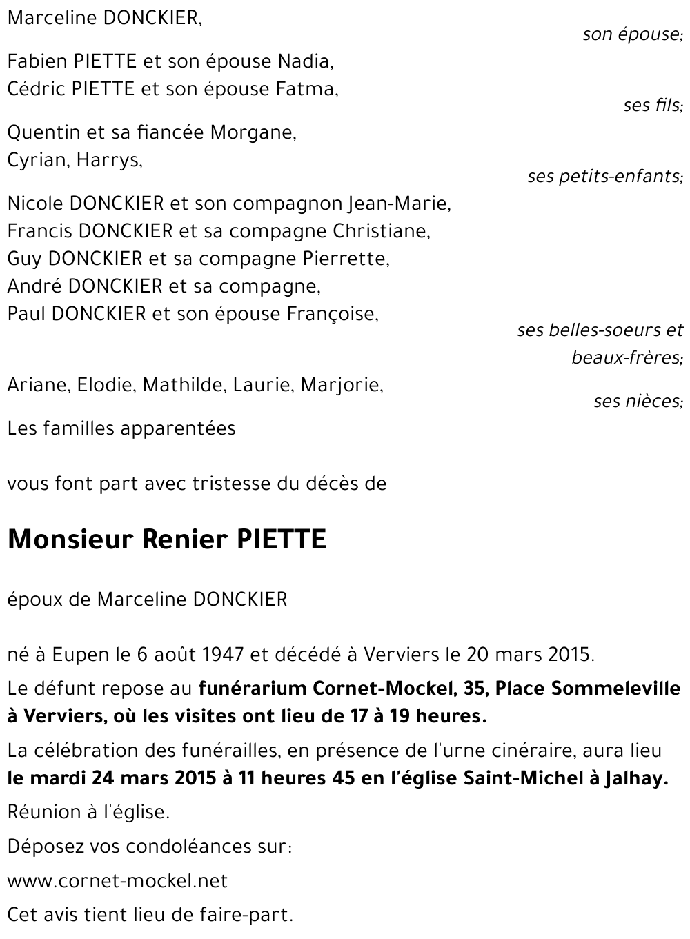 Renier PIETTE