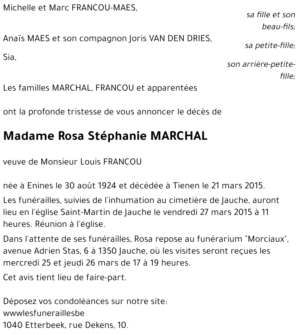 Rosa Stéphanie MARCHAL