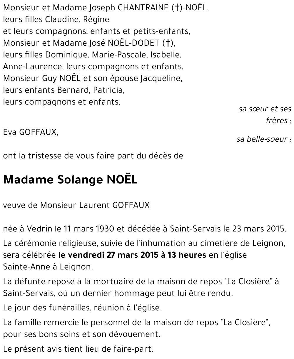 Solange NOËL