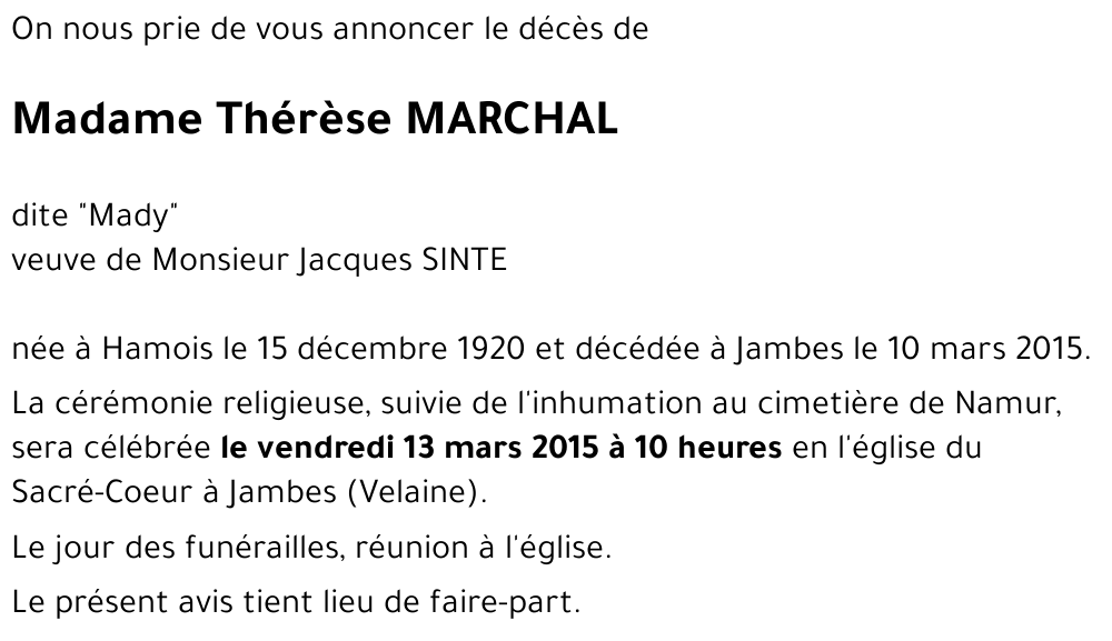 Thérèse MARCHAL