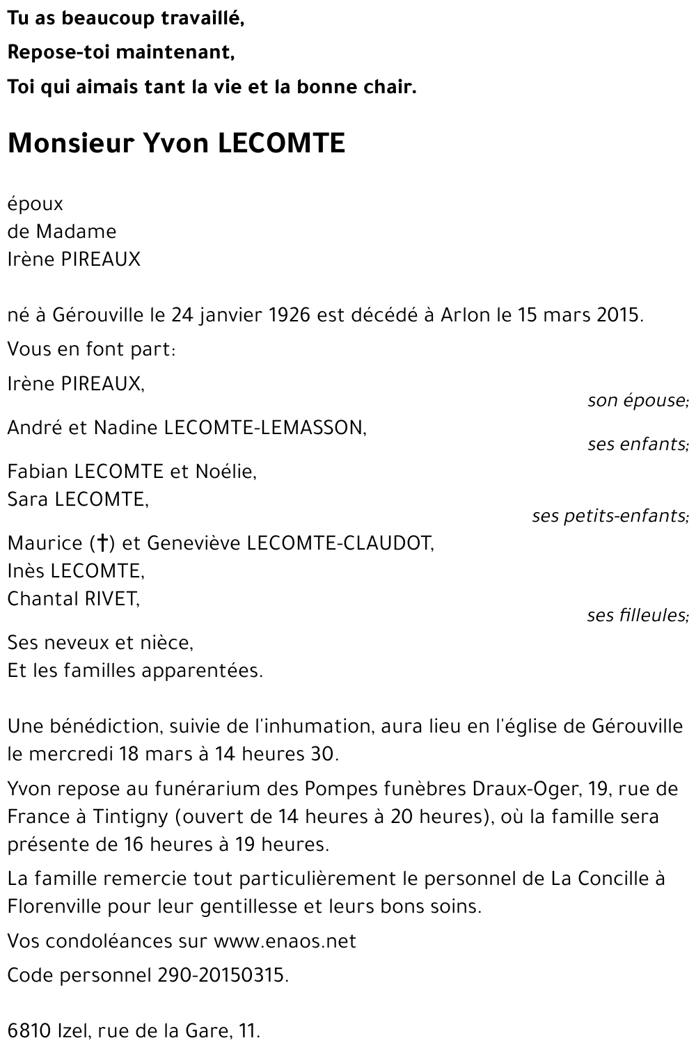 Yvon LECOMTE