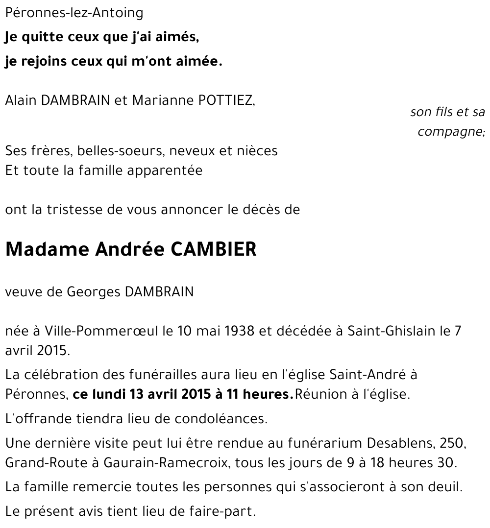 Andrée CAMBIER