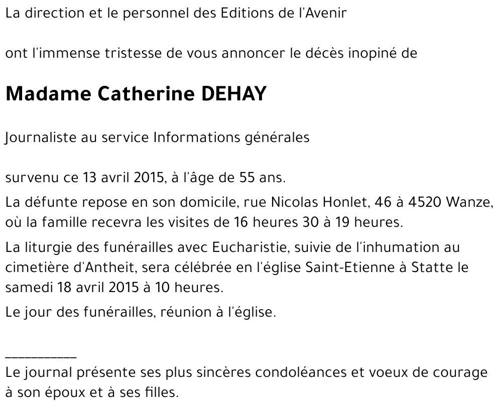 Catherine DEHAY