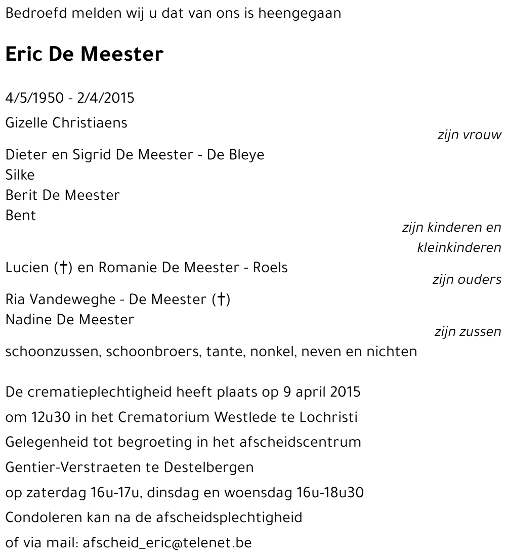 Eric De Meester