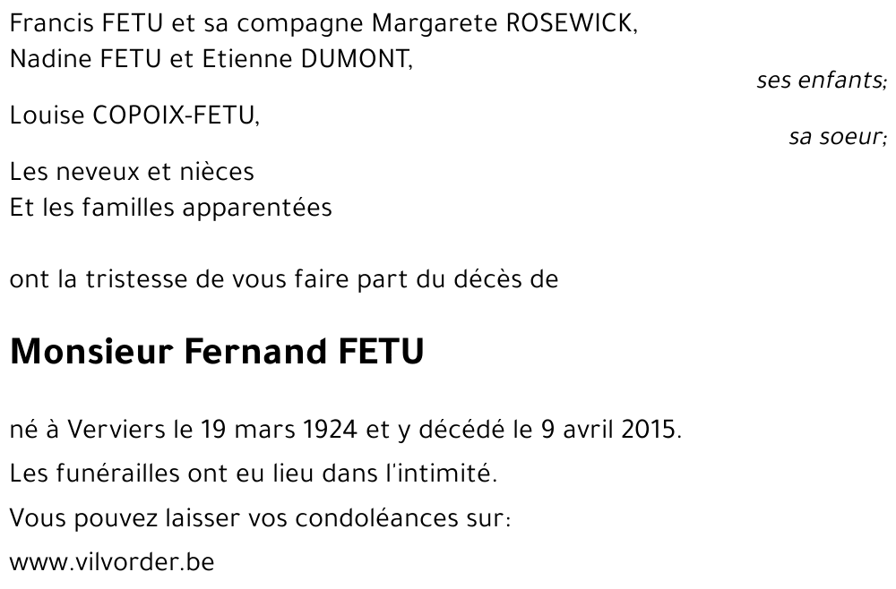 Fernand FETU