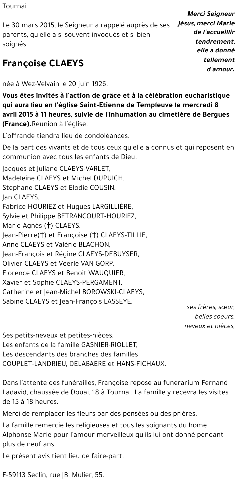 Françoise CLAEYS