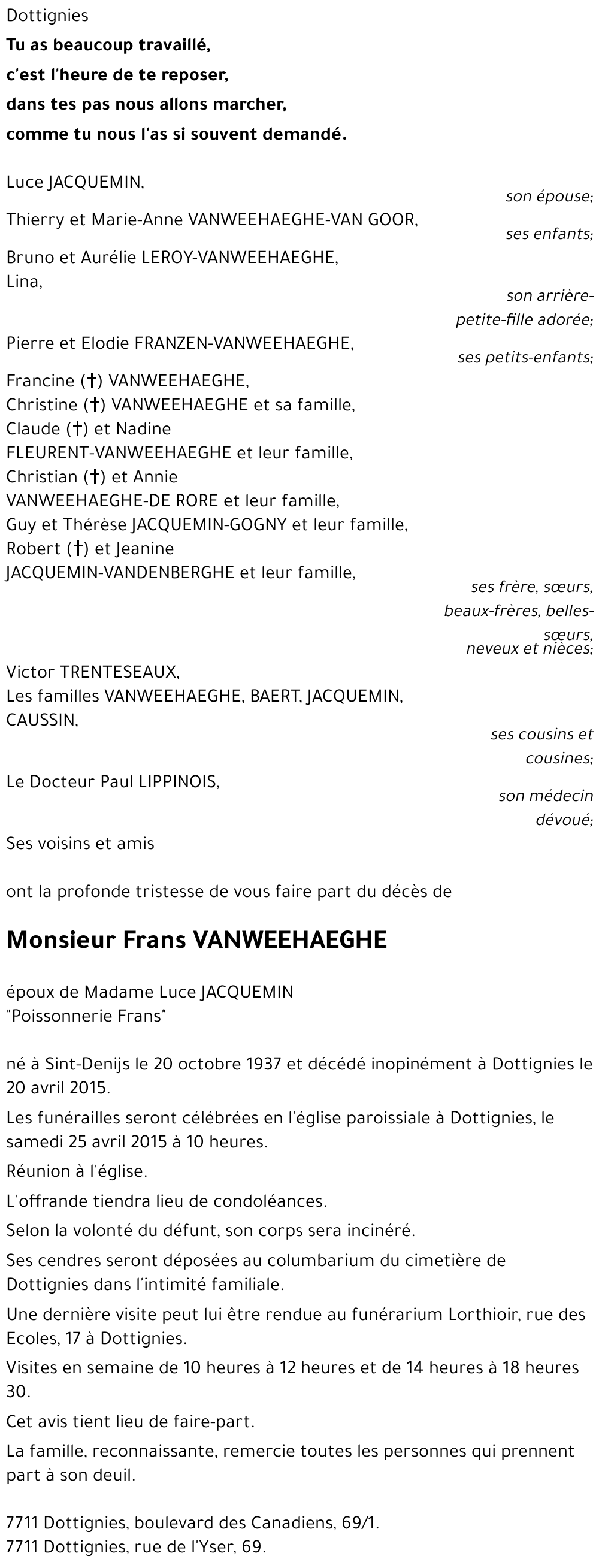 Frans VANWEEHAEGHE