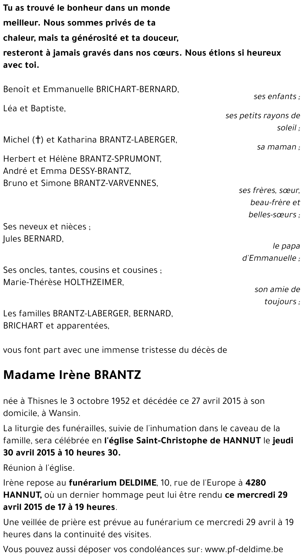 Irène BRANTZ