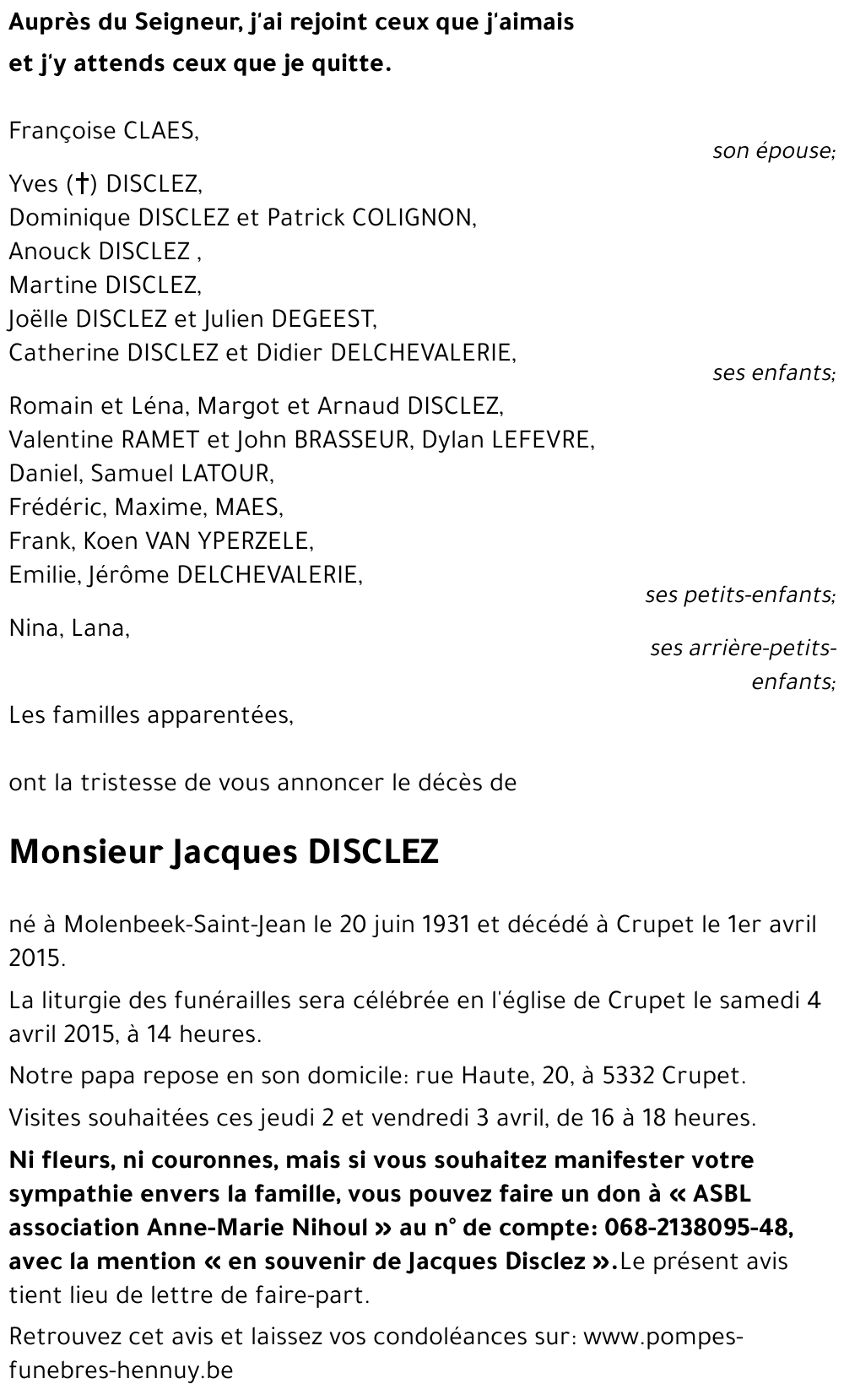 Jacques DISCLEZ