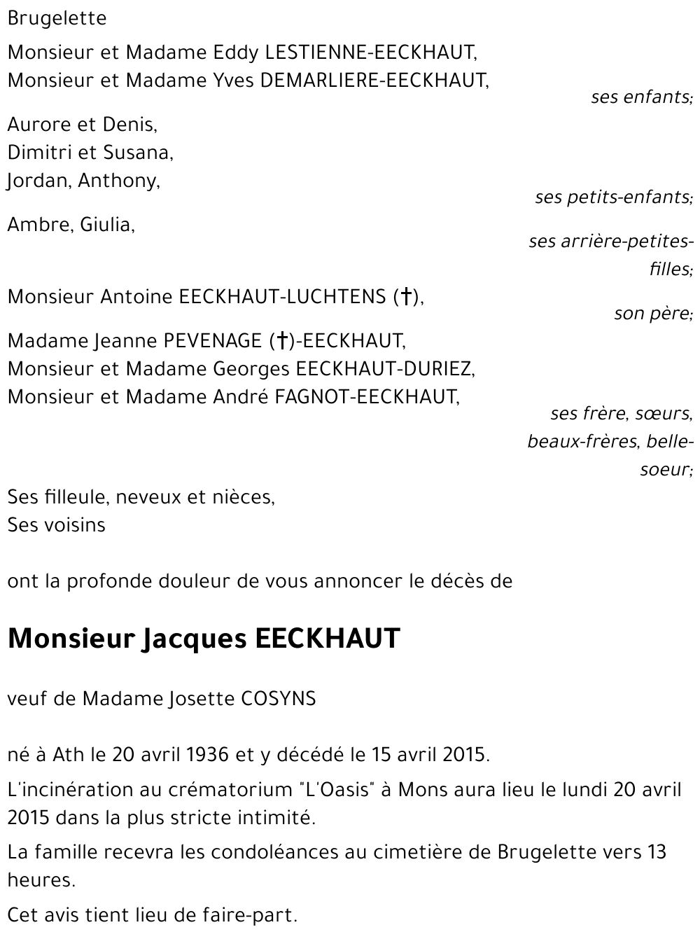 Jacques EECKHAUT