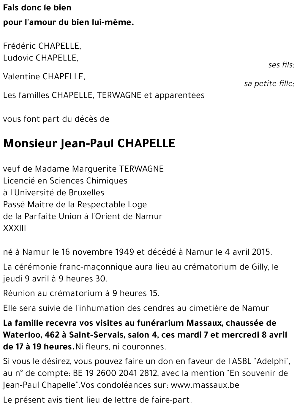 Jean-Paul CHAPELLE