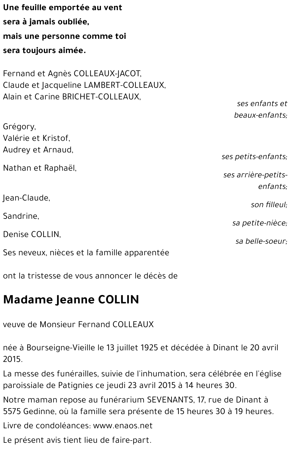 Jeanne COLLIN