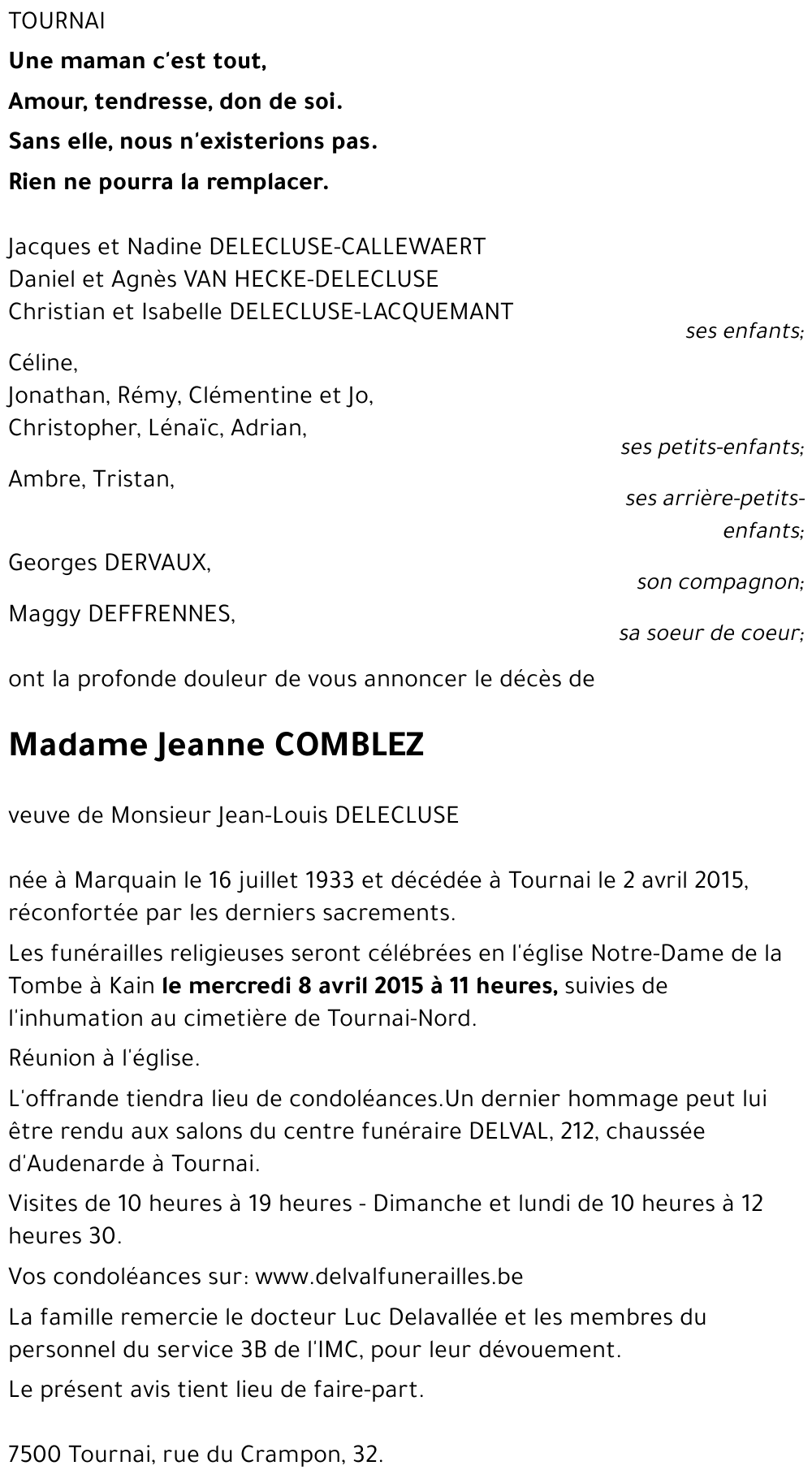 Jeanne COMBLEZ