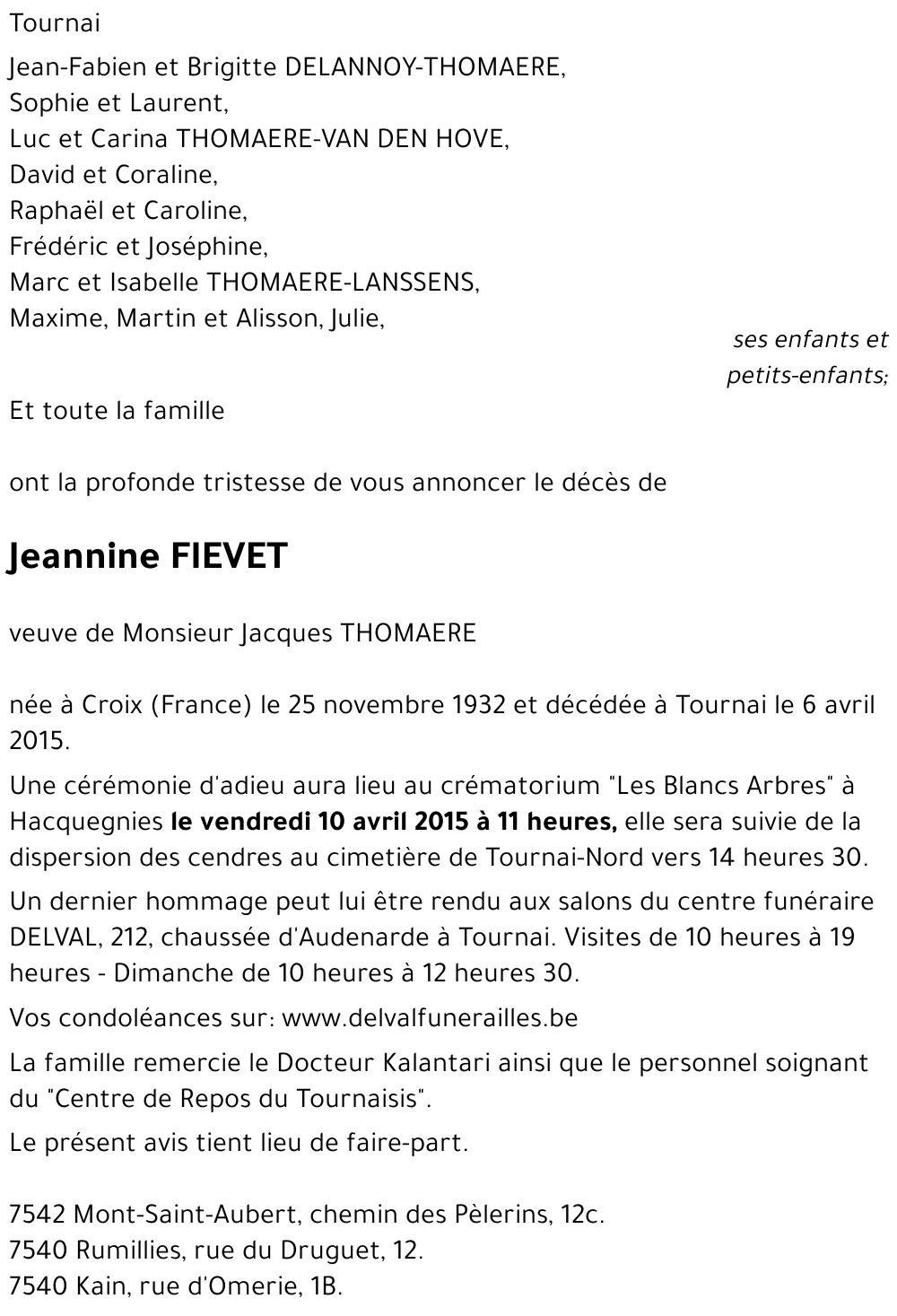 Jeannine FIEVET