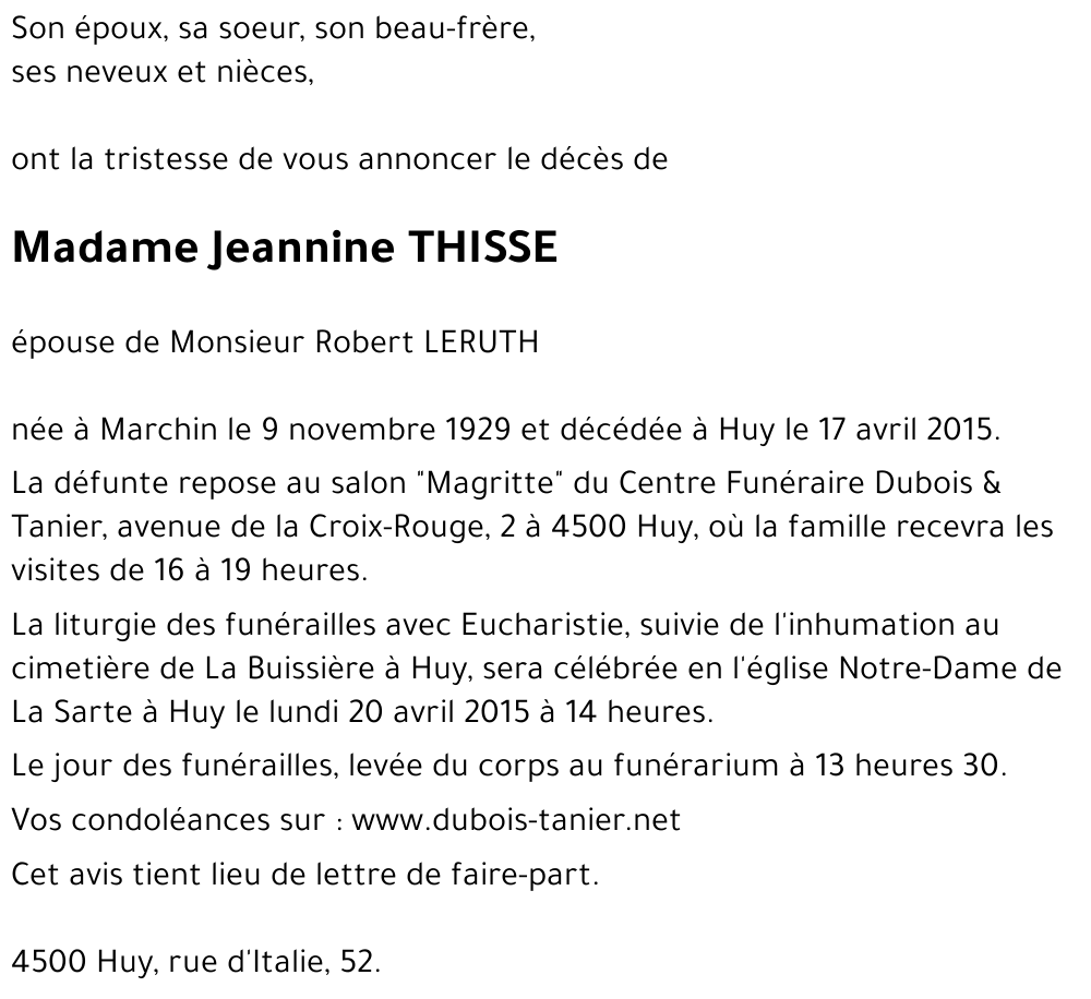 Jeannine THISSE