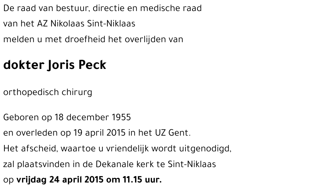 Joris PECK