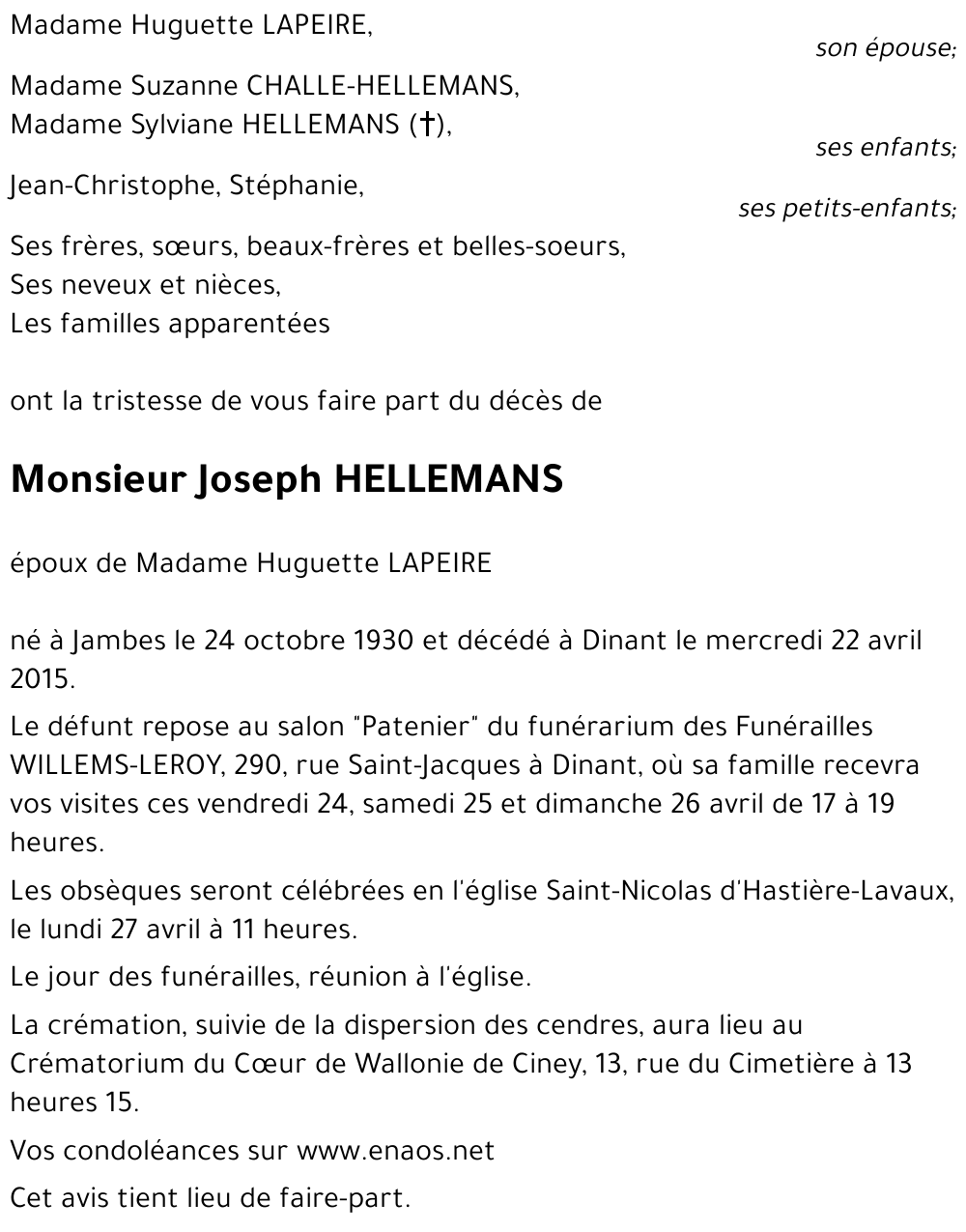 Joseph HELLEMANS