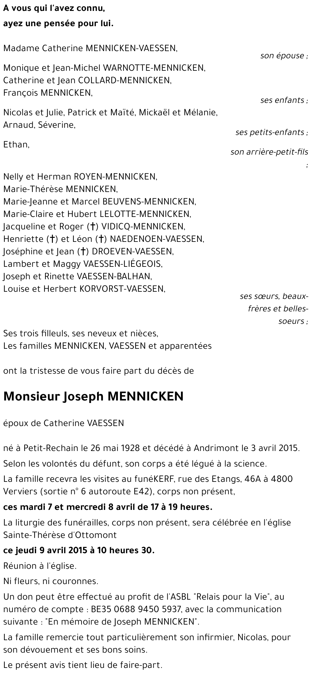 Joseph MENNICKEN