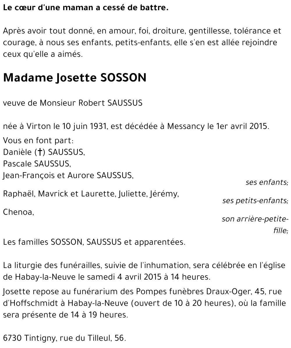 Josette SOSSON