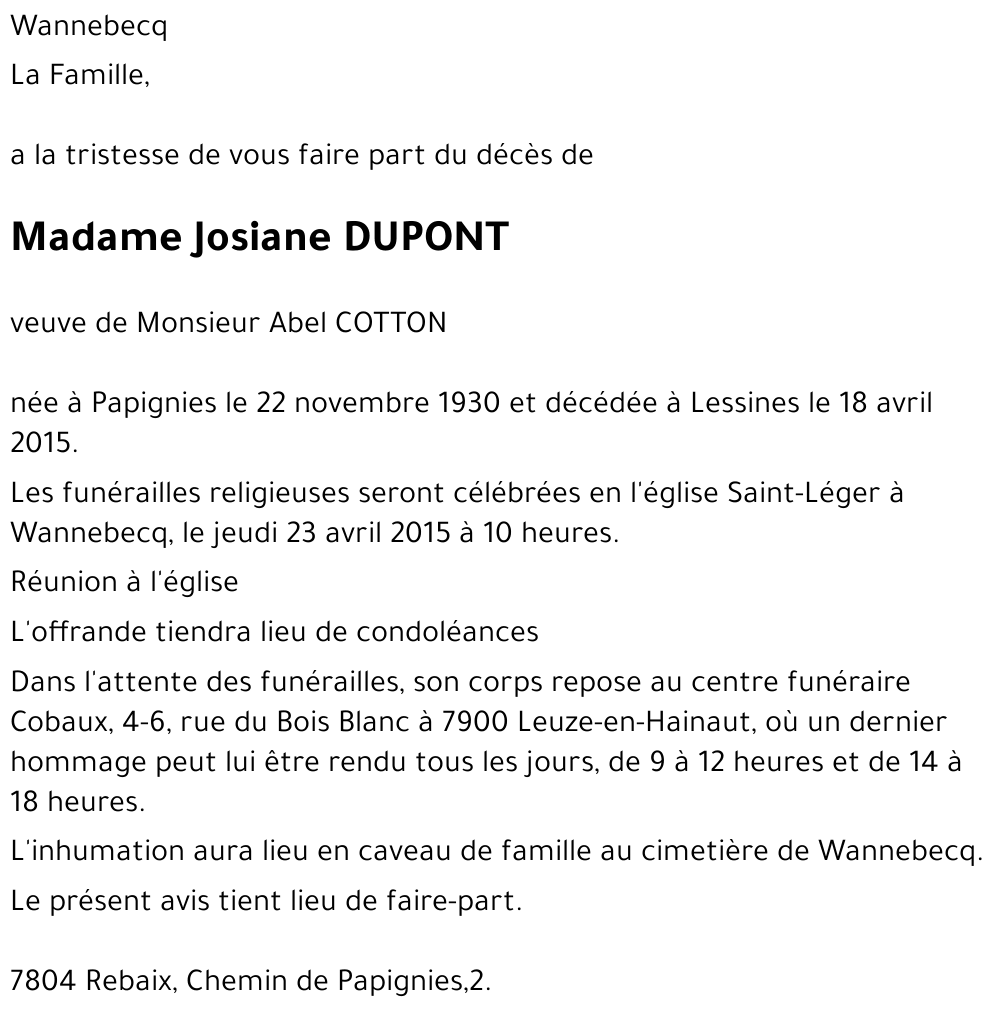 Josiane Dupont