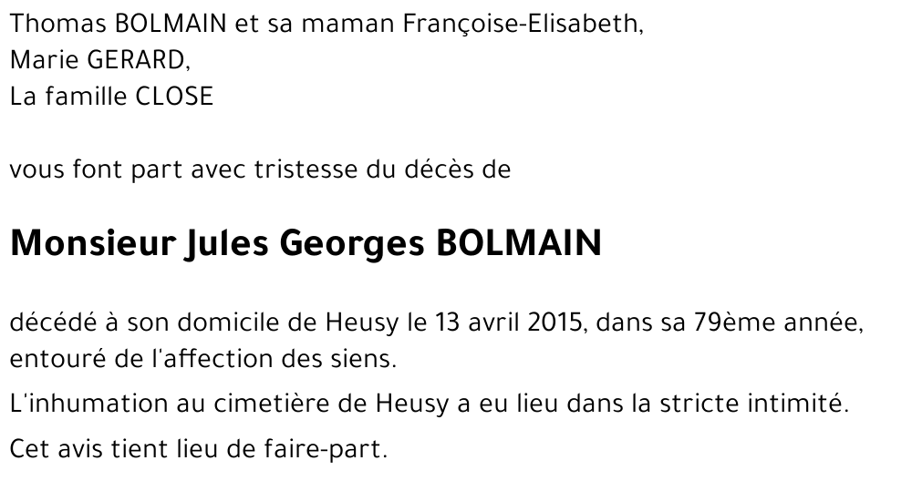 Jules BOLMAIN