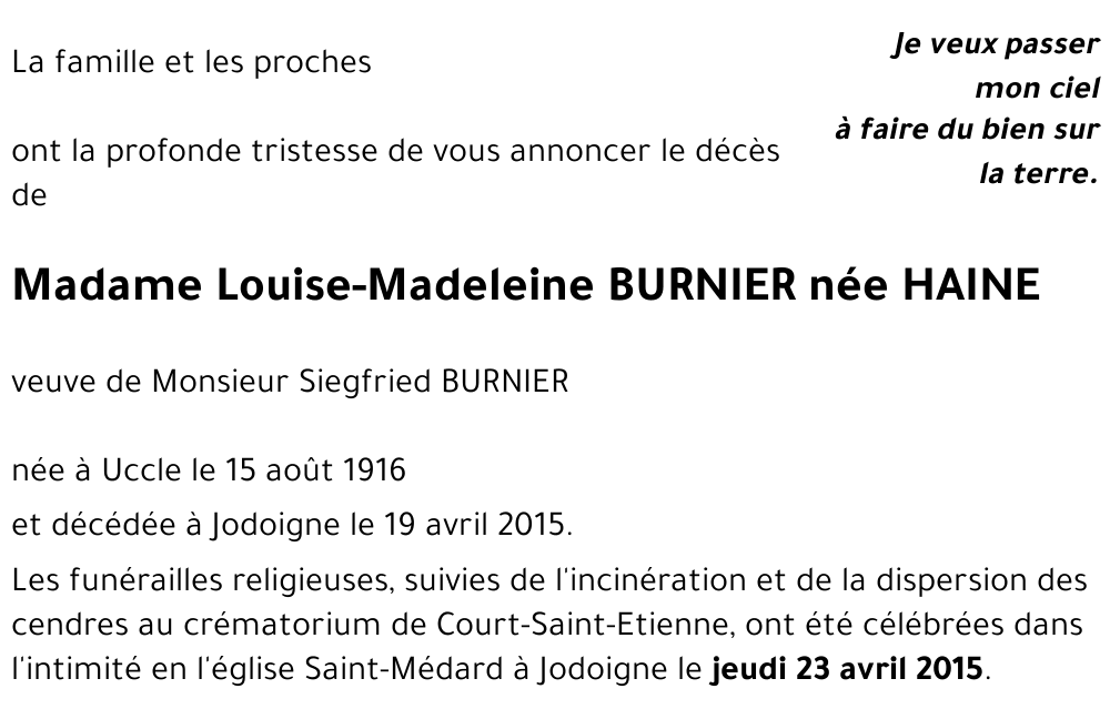 Louise-Madeleine HAINE