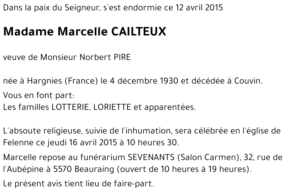 Marcelle CAILTEUX