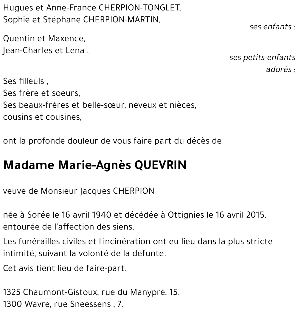 Marie-Agnès QUEVRIN