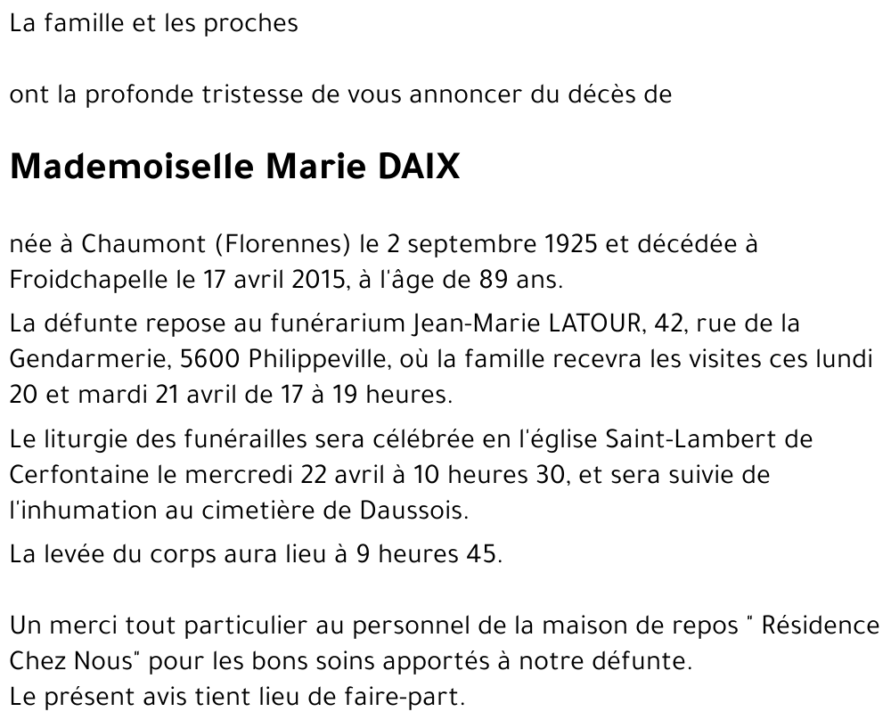 Marie DAIX