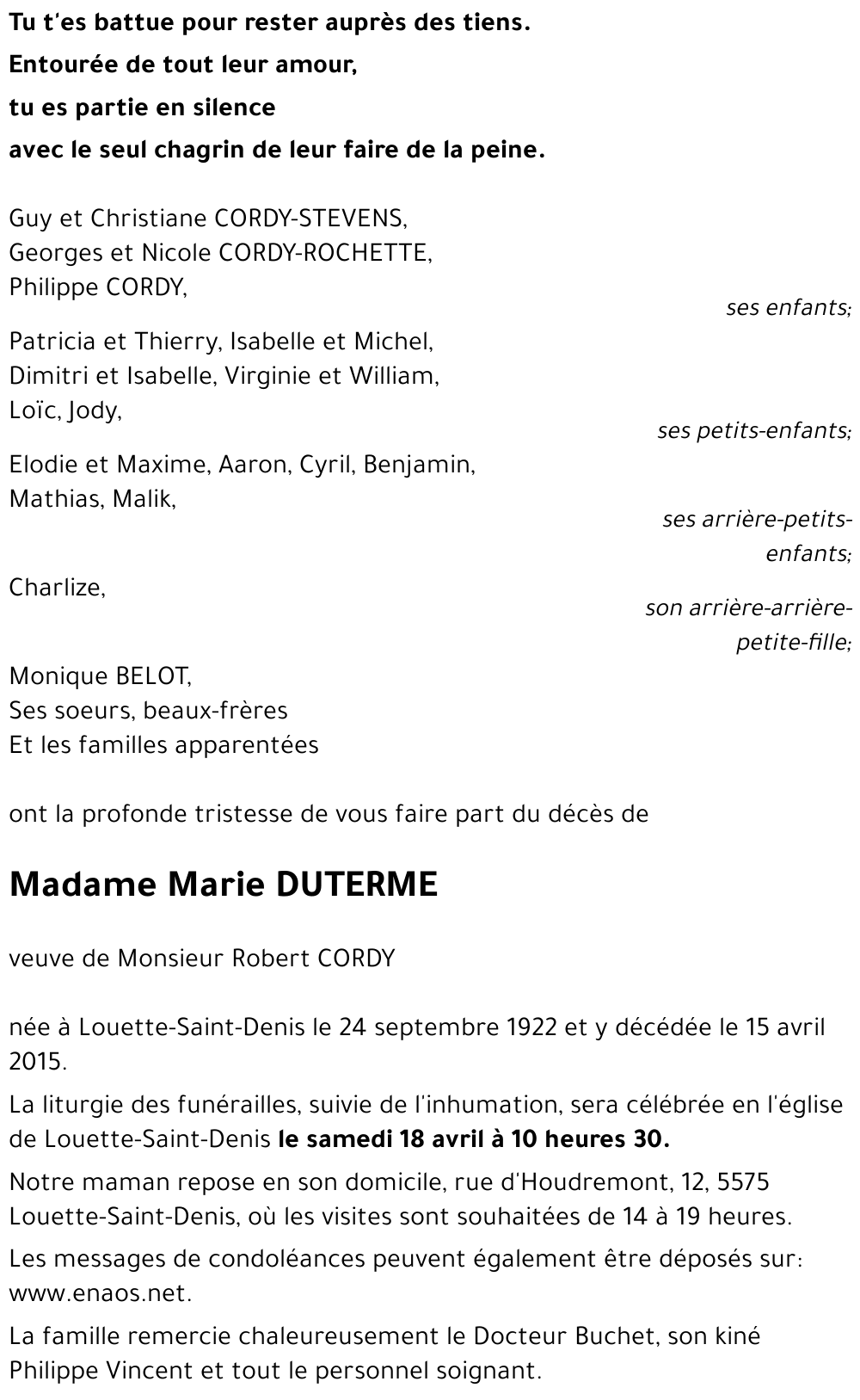 Marie DUTERME