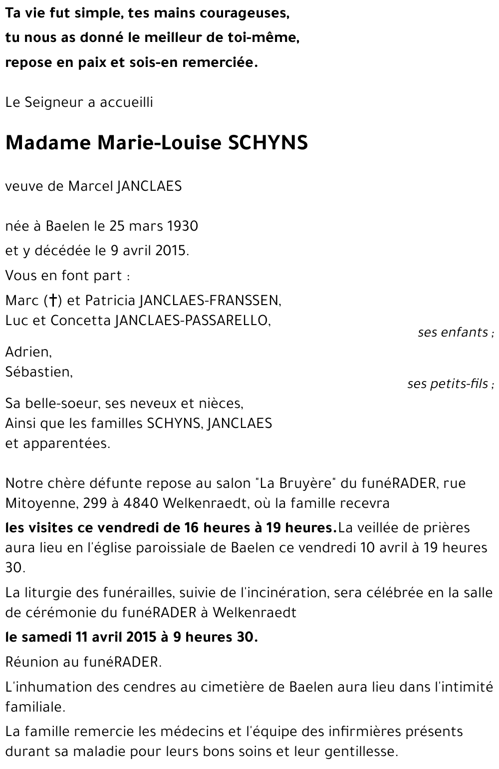 Marie-Louise SCHYNS