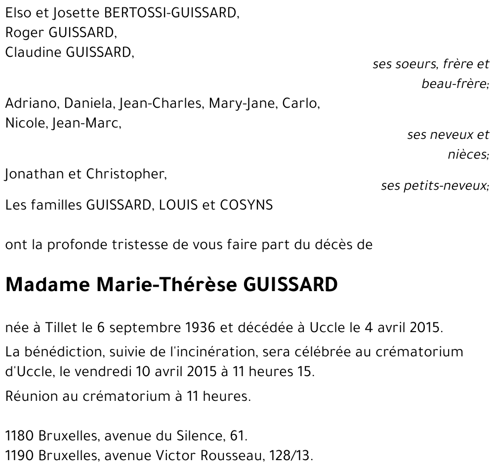 Marie-Thérèse GUISSARD