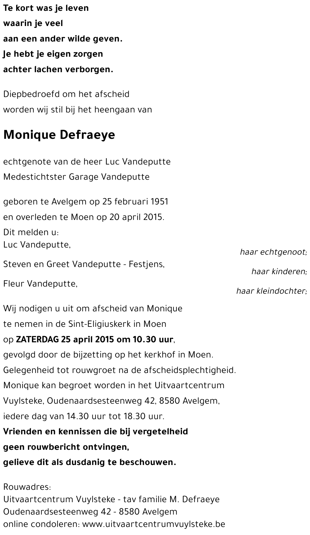 Monique Defraeye