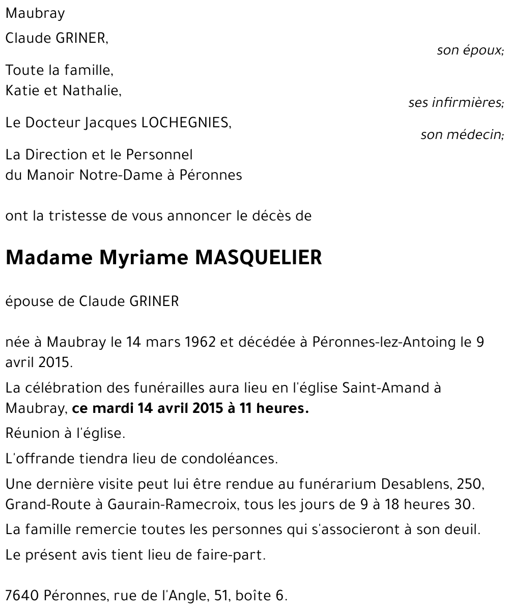 Myriame MASQUELIER