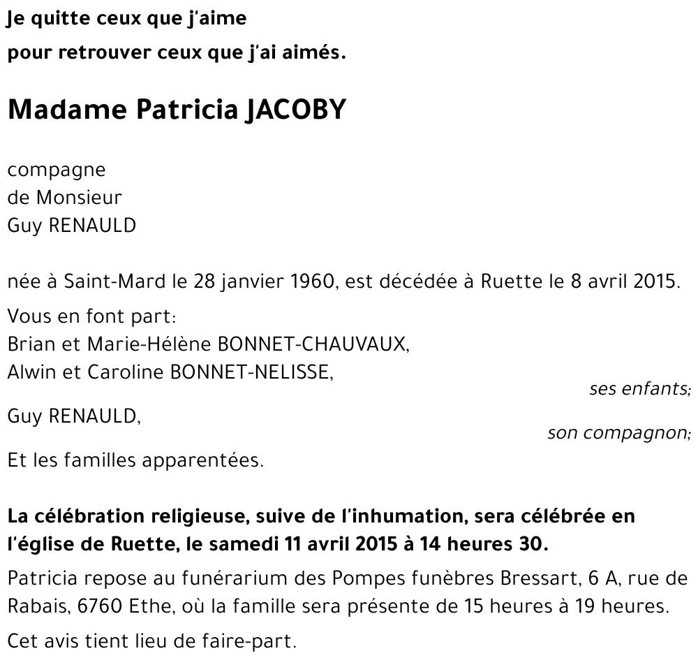 Patricia JACOBY 