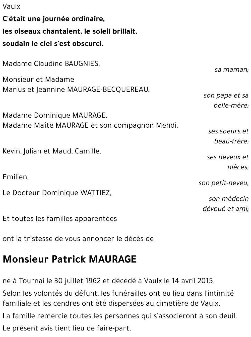 Patrick MAURAGE