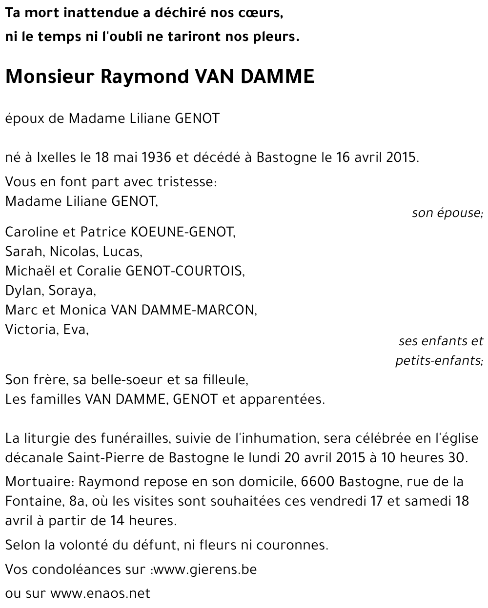 Raymond VAN DAMME