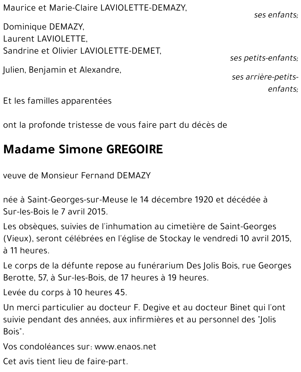 Simone GREGOIRE