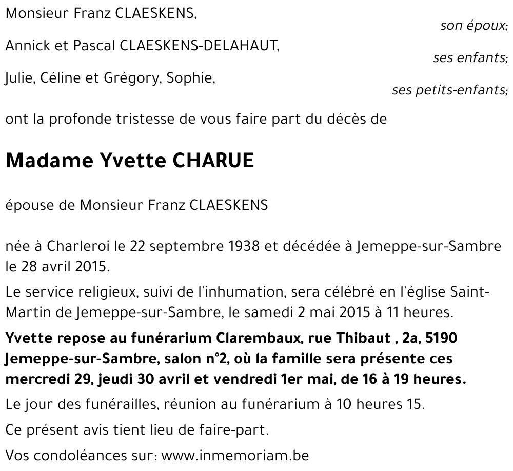 Yvette CHARUE