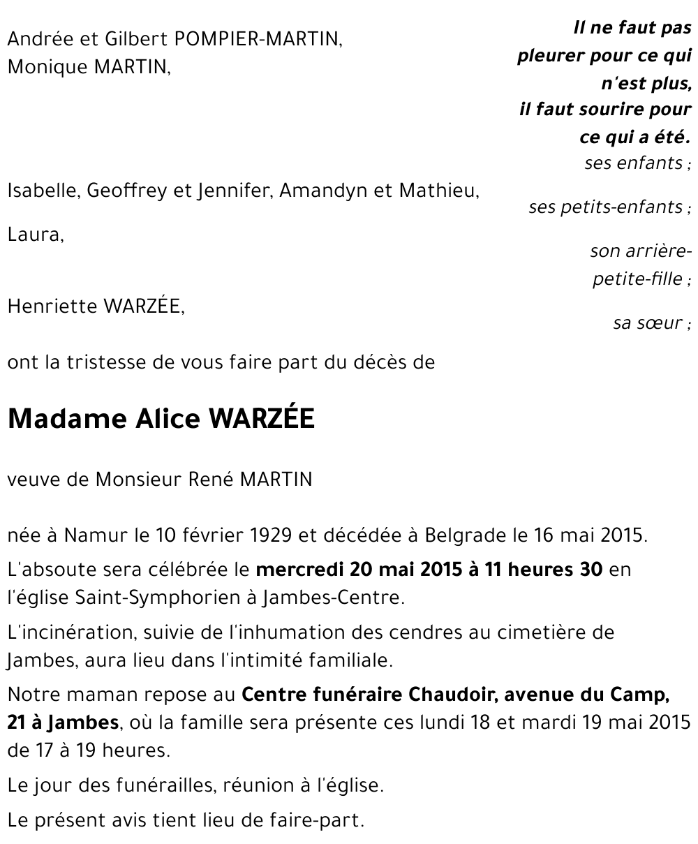 Alice WARZÉE