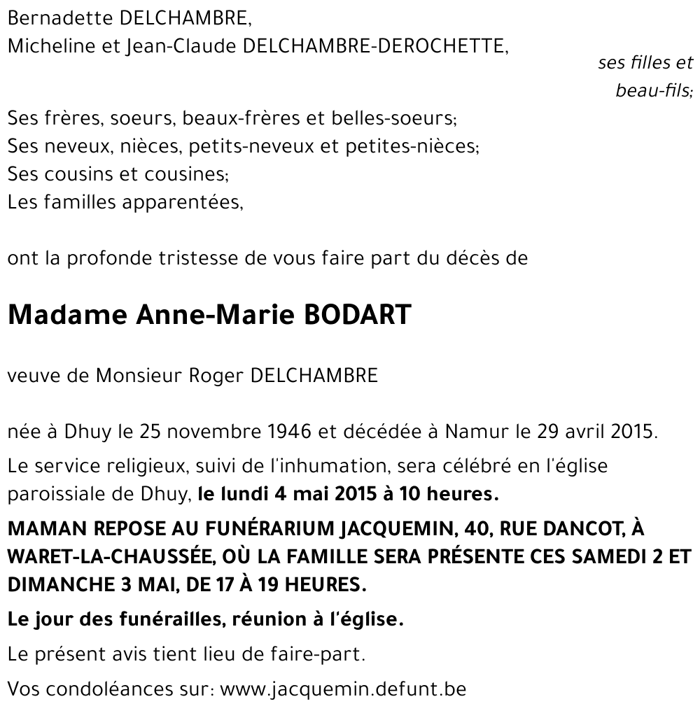 Anne-Marie BODART