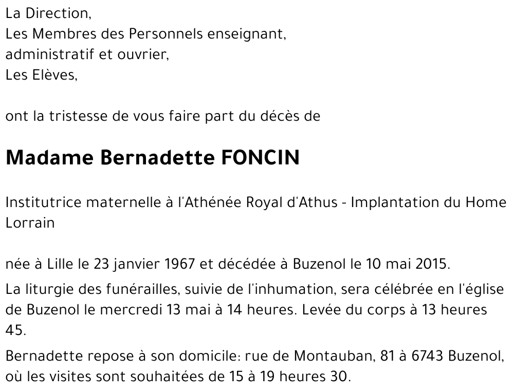 Bernadette FONCIN
