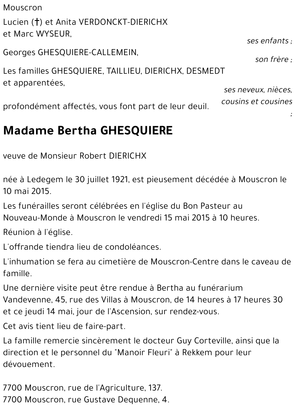 Bertha GHESQUIERE