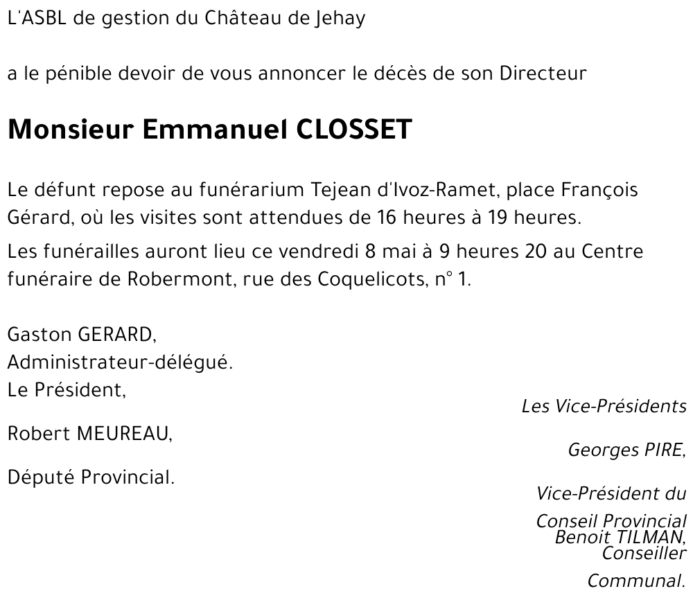 Emmanuel CLOSSET