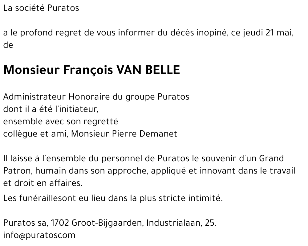 François VAN BELLE