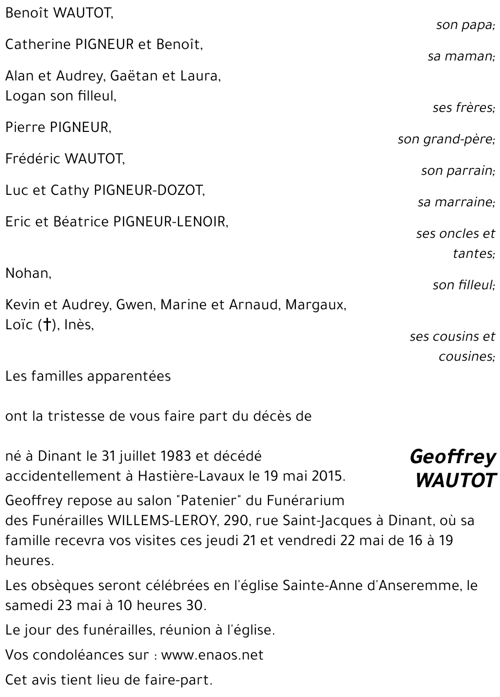 Geoffrey WAUTOT